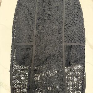H&M Black Lace Pencil Skirt